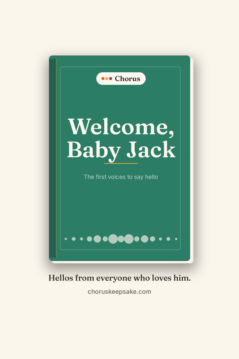 Welcome keepsake for a new baby