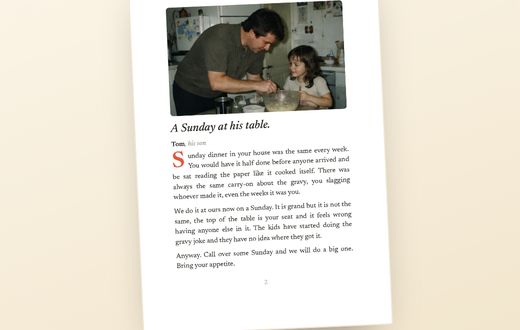 A page from a Chorus book shows a photo and the message written out